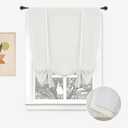 DriftAway Double Layer Linen Blackout Tie Up Curtains Thermal Insulated Fully Lined Balloon Roman Shade Bathroom Window Adjustable Rod Pocket for Small Window 25 Inch by 47 Inch Ivory Cream