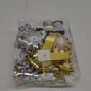 WRAPAHOLIC 40 Pcs Gift Bows Assortment - 28 Assorted Size Gift Bows(Gold&Silver&White), 1 Pull Bow, 2 Tinsel Bows, 2 Fountain Bows, 2 Curly Bows, 4 Curling Ribbons, 1 Cotton Twine (Gold Set 40 Pcs)