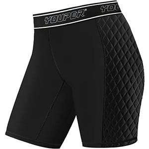 Youper Women's Classic Softball Sliding Shorts, Compression Padded Slider Shorts L