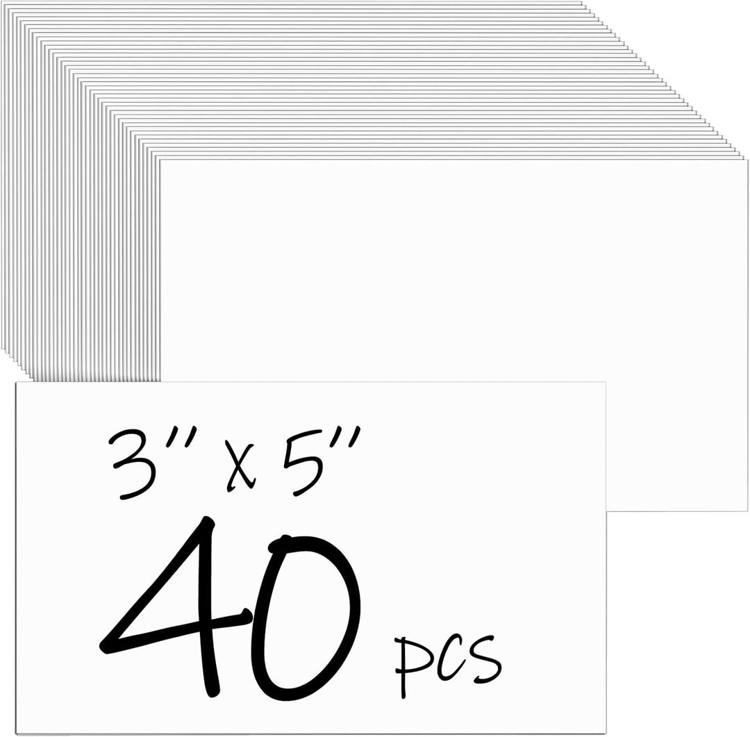 40 Sheets White Cardstock 3x5 Cards, 80lb/230gsm Thick Paper Card Stock Blank Index Cards 3x5 Printer Paper Card Stock for Greeting Cards, Invitations, Postcards, DIY Cards