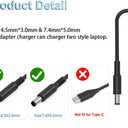 Laptop Charger for Dell Inspiron 13 14 15 5000 7000 3501 3505 3502 3593 5502 5406 5515 5100 5505 7300 7400 Vostro 5301 5402 AC Adapter Power Supply Cord 65W 19.5V 3.34A