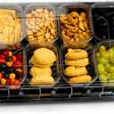 Pack of 3 Snackle Box Container, Portable Snack Box, 8 Compartment Snack Tray with Lid, Divided Serving Tray with Lid and Clear Divided Snack Containers with Lids for Fruit Candy Nuts Veggie
