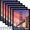 6 Sets 16x20 Picture Frame, Frames for 16 x 20 Canvas Collage Photo Poster Certificate Wall Gallery, High Transparent Horizontal Vertical Black 16 by 20 Inches