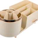 Baluue Makeup Brush Holder Rotating Organizer Desktop Cosmetics Storage Lipstick Organizer for Vanity
