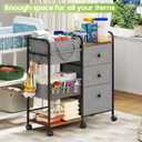 Cidaziya 2In1 Baby Diaper Caddy Organizer and Storage, 3 Tier Rolling Cart with Dividers and Drawers, Mobile Utility Cart Baby Dresser Clothes Organizer for Changing Table, Crib Nursery, Bedroom, Grey 32.48"W x 11.42"D x 33.5"H