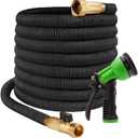 32FT Expandable and Flexible Garden Hose - Strength Durable Fabric and Latex Inner Tube, Lightweight Easy Storage Kink Free Water Hose with Solid 3/4" Brass connectors