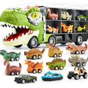 JOYIN 13 in 1 Dinosaur Toys for Kids 3-5, Dinosaur Truck with 12 Pull Back Cars, Birthday Gifts Toys for 3 4 5+ Year Old Boy, Transport Carrier Truck for Toddlers, Easter Kids Gifts