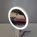 LitBear Travel Makeup Mirror with Lights, Rechargeable Double-Sided 10X/1X Magnifying Mirror, Portable Lighted Beauty Mirror, 3 Color Lighting, Dimmable Touch Screen, Tabletop Handhold Hanging (White)