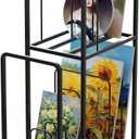 ikare Art Canvas Storage Rack,2 Tier Art Storage,Metal Canvas Rack Art Storage with Handle & Caster Wheels,Painting Rack for Art Studio,Gallery,Classrooms
