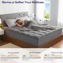 OLANLY 4 Inch Dual-Layer Mattress Topper, Gel Memory Foam, Grey, Queen