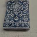 Vintage Washable Rug 2x3, Dusty Blue White Small Area Rugs for Entryway, Floral Super Soft Kitchen Rugs, Throw Rugs Indoor Door Mat Thin Print Faux Wool Carpet for Entrance, Office, Farmhouse