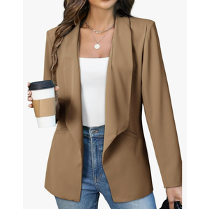 Dokotoo Blazers for Women Business Casual Long Sleeve Open Front Lightweight Work Office Suit Jackets Blazer, L