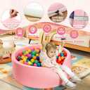 Foam Baby Ball Pit 35.4"x 11.8" for Toddlers, Soft Round Kiddie Playpen Ball Pool for Kids with Soft Memory Sponge for Babies Indoor Game(Balls not Included) Light Pink 35.4IN