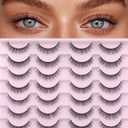 Kiromiro Natural Lashes Wispy Fake Eyelashes Nautal Look 10mm 3D Mink Lashes Extension Soft Strip Eyelashes Pack