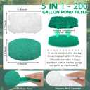 2 Sets/14 Pack Pond Filter for Ponds, Maintenance Replacement Media Kit Suitable for Inpond 5-in-1 200 Gallon Model, 2 Reusable Foam Filter & 12 Polymer Wool Pads(Fit 200)