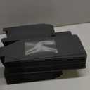 Henoyso 100 Pcs Candy Apple Boxes with Hole Caramel Apple Boxes 4 x 4 x 4 Inch Gift Box Cookies Chocolate Container with Clear Window for Harvest Autumn Party Wedding Baby Shower(Black)