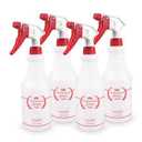 Uineko Plastic Spray Bottle (4 Pack, 32 Oz, AllPurpose) Heavy Duty Spraying Bottles Leak Proof Mist Empty Water Bottle for Cleaning Solution Planting Pet with Adjustable Nozzle and Measurements