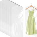 50 PCS 60 Inch Plastic Garment Bag, Clear Hanging Clothing Covers, Dry Cleaner Bags Clear Plastic bag Dry Cleaning Laundry Bags for Long Dresses Skirt Coat Suit Shirt Jacket