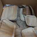 Compostable Square Palm Leaf Plates 10 Inch & 7 Inch (25 Each) with 50 Forks & 50 Knives  Like Bamboo Plates, Disposable Party Plates, Biodegradable, Eco-Friendly, Microwave & Oven Safe