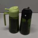 CXINYI - 16oz/470ml Olive Oil Dispenser for Kitchen with Stickers - 2 in 1 Olive Oil Sprayer for Cooking, Air Fryer, and Salad, Black&Green (Light-Proof Kitchen Gadget)