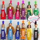 Toulite 12 Sets Halloween Group Costumes for Teacher Adults Colorful Marker Aprons and DIY Cone Hats Halloween Marker Costumes Aprons Cardstock Hat Funny Outfit for School Themed Events