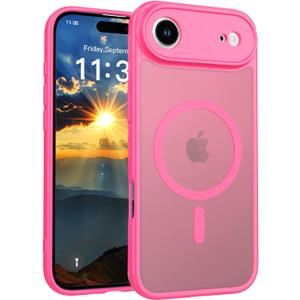 for iPhone 17 Air Case - Military Grade Shockproof Cover with MagSafe Compatibility & Full Camera Protection,Rose Red