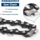 SawWorks 3-Pack Stihl Chainsaw Chain 16 Inch .325" Pitch .063" Gauge 62 Drive Links Fits 26RM3-62 Stihl 025, MS250, MS251, 3689 005 0062, 3639 005 0062, Oregon L62 and More