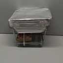 Alpha Living 6 Pack - Disposable Chafing Dish Buffet Set, Half Size Pans, Welded Body Food Warmers for Parties, Fuel Cans Complete Set, Warming Trays (Complete Kit (with Racks))