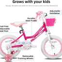 JOYSTAR Angel Girls Bike for Toddlers and Kids Ages 2-13 Years Old, 12 14 16 18 20 Inch Kids Bike with Training Wheels & Basket, 20 24 Inch Girls Bicycle with Handbrake & Kickstand