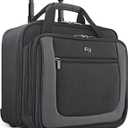 Solo New York Rolling Case with Wheels - Roller Laptop Bag, Wheeled Briefcase for Women & Men, Carry On Size for Travel, Fits 17.3" Computer - Bryant, Black & Grey