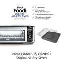 Ninja Digital Air Fry Countertop Oven, 8-in-1 Functionality, 1800W, Flip-Up Design, XL Capacity, Air Fry Basket, Wire Rack & Crumb Tray, Silver, SP101