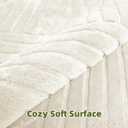 Beige Solid Area Rug 6x9, Washable Rugs for Living Room Bedroom