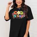 God is Good Shirt Christian Shirts for Women Oversized Jesus Religious Gift Tops Bible Verse Inspirational Tee (Large)