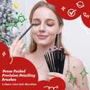 Bueart Design 18Pcs Pro Deluxe Fuchsia Pink Black Makeup Brushes set with Travel Make up Brush Holder case Foundation concealer contour Blush eyeshadow face make up brush set