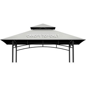 Grill Gazebo Replacement Canopy Top Only - 5' x 8' Outdoor BBQ Gazebo Canopy Roof, Waterproof Double Tiered Shelter Cover Fit for Model L-GG001PST-F (Gray, 5x8)