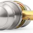 Probrico Hall and Closet Door Handle Brushed Nickel Passage Door Knob
