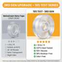 Bekhic Double Sided Tape Heavy Duty, Clear Mounting Tape Nano Double Sided Adhesive Tape,Picture Hanging Adhesive Strips (9.85FT)