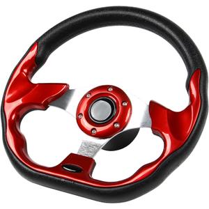 12.5"Marine Boat Steering Wheel with 3/4" Tapered ShaftRust-proof Carbon Fiber Steering Wheel for Most Marine boats,Vessels,Yachts,Pontoons Boat (D shape red)