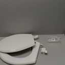 Mayfair Cassel Slow Close Toilet Seat, Easy Clean, Non Slip Premium Wood Seat, Easy Install, Made in USA, Round, White