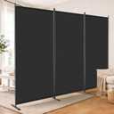 AKTOP Room Divider 3 Panel, Folding Fabric Wall Divider for Room Separation, Portable Room Partitions and Dividers 103"W x 70''H, Freestanding Privacy Screen for Office, Dorm, Studio, Classroom, Black