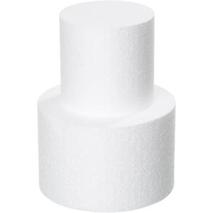 2 Tiers 4" 6" Fake Cake 4 Inch Tall Fake Birthday Cake Rounds Styrofoam Cake Dummies Set for Birthday, Wedding, Baby Shower Display
