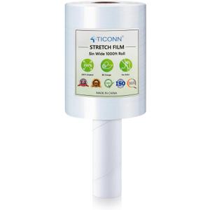 TICONN Stretch Wrap Stretch Film Roll, 1000ft Industrial Strength 5 inch Wide Clear Plastic Wrap with Handles for Pallet Wrapping Shipping Moving