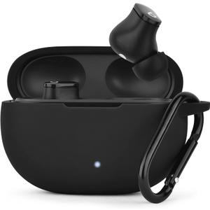 AIRSPO Silicone Case Compatible with Beats Studio Buds Case 2021 Soft Protective Cover for Beats Wireless Earbuds with KeychainBlack