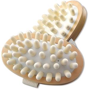 2 Pack Natural Wooden Anti Cellulite Massager Wood Hand-Held Massager Body Brush Muscle Relax Sauna Spa Head Massage Brush
