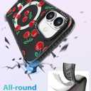 Toycamp for iPhone 16 Case Compatible with Magsafe - Cute Design 360 Magnetic Ring Holder Stand Kickstand Funny Cherry Girly Pretty Fashion TPU Phone Covers for Women Tenn Girls