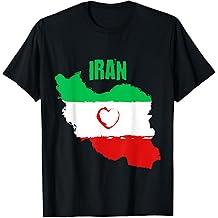 Iran Heart Map Flag | Freedom Iranian Persian | Free Iran T-Shirt (Medium, Black)