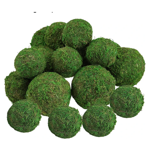 Biubee 15 Pack Decorative Faux Dried Moss Ball Handmade Sphere Moss Gift for Home Dough Bowl Vase Chinoiserie Decors Party Wedding Display