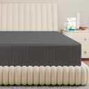 Carressa Linen 100% Egyptian Cotton Deep Pocket Queen Striped Fitted Sheet Only - 800 Thread Count Luxury Damask Fitted Sheet, Cooling Bottom Sheet, Fits Mattress Upto 18 in - Dark Grey Stripe (Stripe - Graphite Gray)