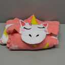 Joiedomi Kids Beach Towels with Hood for 3-10 Years Boys Girls Unicorn Hooded Toddler Bath Towel Poncho Absorbent Quick Dry Soft Microfiber Swim Robe with Backpack Lightweight 30"x30" for Beach Pool