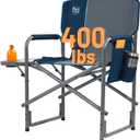 Timber Ridge Aluminum Oversized Camping Chair, Lightweight Portable Directors Chair with Side Table Detachable Side Pocket for Outdoor Camping, Lawn, Picnic, Support 400lbs Blue